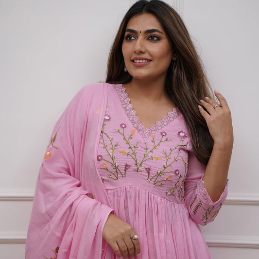 Cotton 60-60 fabric Kurti pant with dupatta