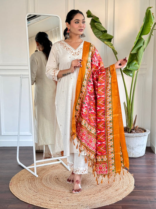 Cotton Flex fabric Kurti pant dupatta